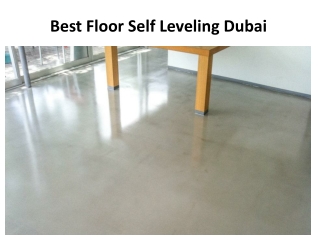 Best Floor Self Leveling Dubai