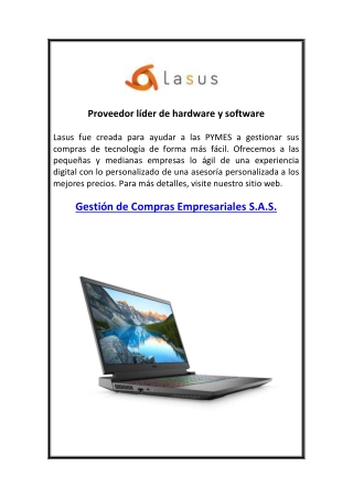 Proveedor líder de hardware y software