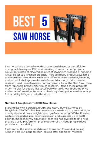 Best Saw Horses (Top 5 Picks)