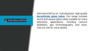 Borosilicate Glass Tubes  Johnmoncrieff.co.uk