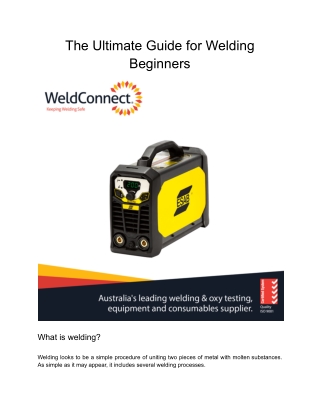 The Ultimate Guide for Welding Beginners