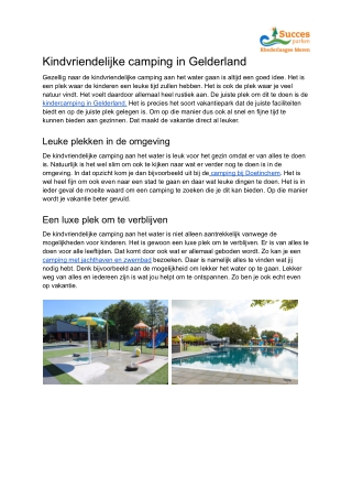 Kindvriendelijke camping Gelderland