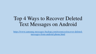 Top 4 Ways to Recover Deleted Text Messages on Android