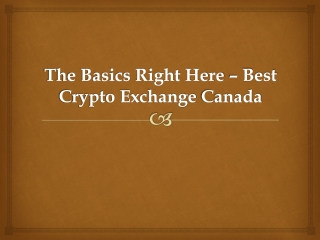 The Basics Right Here – Best Crypto Exchange Canada