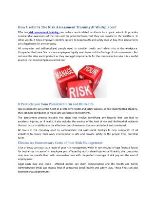 How-Useful-Is-The-Risk-Assessment-Training-At-Workplaces ppt