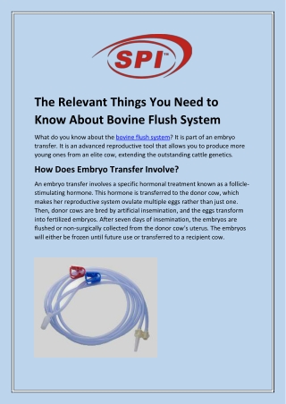 Know How Bovine Flush System Helps In Animal Reproduction