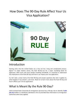 How Does The 90-Day Rule Affect Your Us Visa Application?