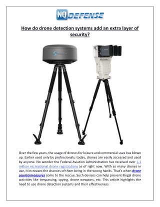 How do drone detection systems add an extra layer of security?