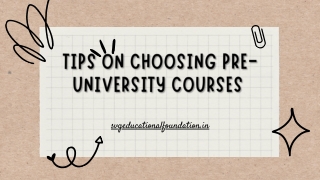 Tips on choosing pre-university courses