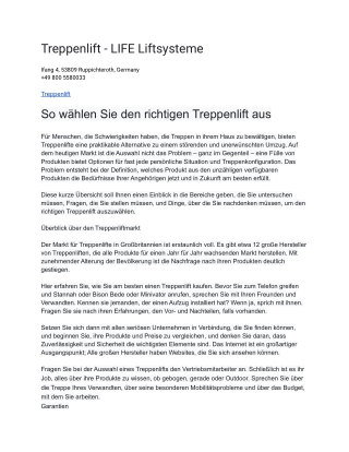 Treppenlift - LIFE Liftsysteme