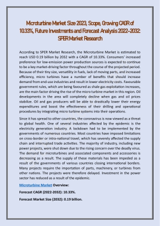 Microturbine Market