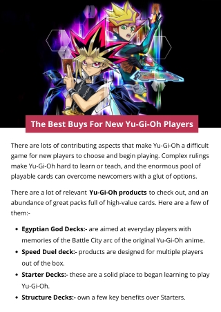 The Best Buys For New Yu-Gi-Oh Players