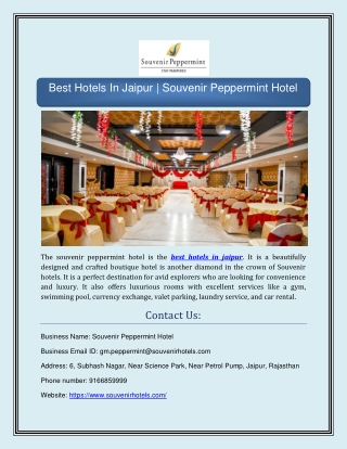 Best Hotels In Jaipur