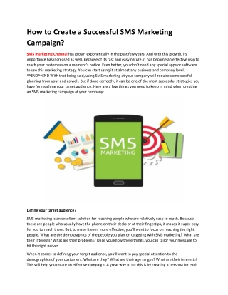 How to Create a Successful SMS Marketing Campaign