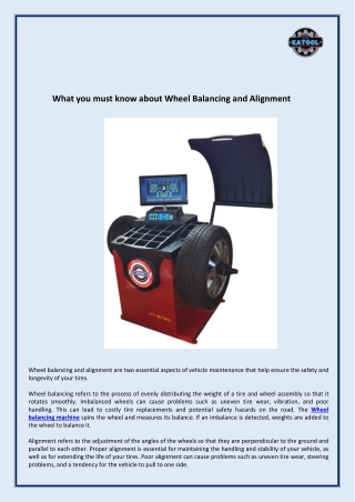 What you must know about Wheel Balancing and Alignment