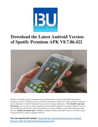 Download the Latest Android Version of Spotify Premium APK V8.7.86.422