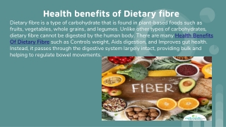 Health benefits of Dietary fibre