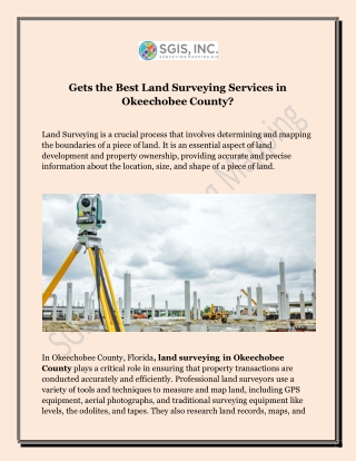 Gets the Best Land Surveying Services in Okeechobee County