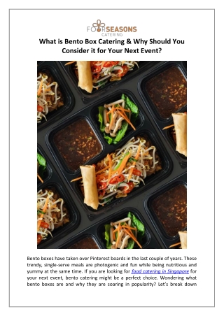 What is Bento Box Catering & 5 Reasons To Choose It for Your Next Event