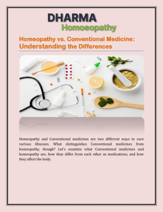 Homeopathy vs. Conventional Medicine: Understanding the Differences