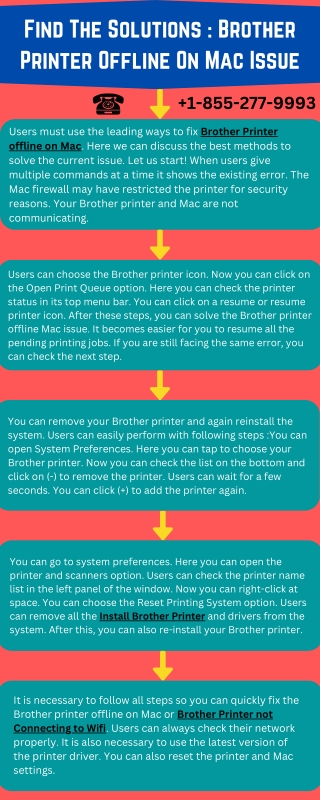 Find The Solution: Brother Printer Offline On Mac Issue