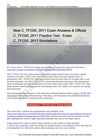 New C_TFG50_2011 Exam Answers & Official C_TFG50_2011 Practice Test - Exam C_TFG50_2011 Simulations