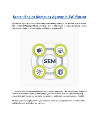 Search Engine Marketing Agency in SW, Florida