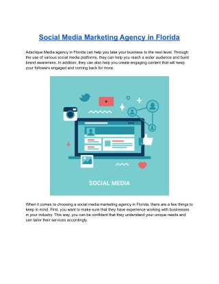 Social Media Marketing Agency in Florida