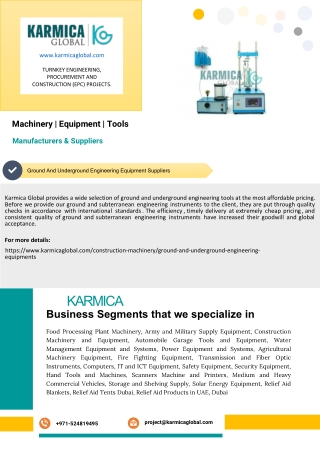 Ground And Underground Engineering Equipment Suppliers