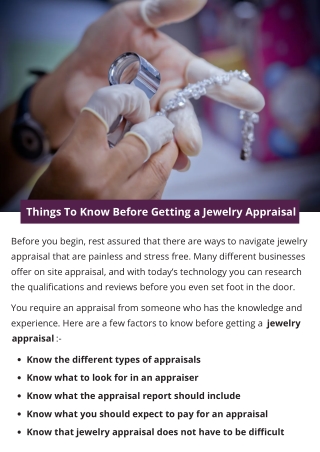 Things To Know Before Getting a Jewelry Appraisal