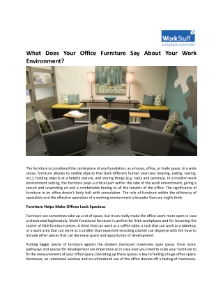 What Does Your Office Furniture Say About Your Work Environment