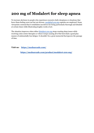 200 mg of Modalert for sleep apnea
