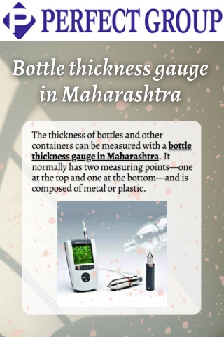 Bottle thickness gauge in Maharashtra | Perfectgroupindia