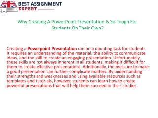 Why Creating A PowerPoint Presentation Is So Tough For Students On Their Own.