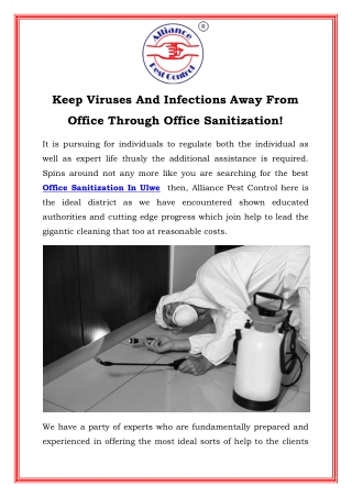 Keep Viruses And Infections Away From Office Through Office Sanitization