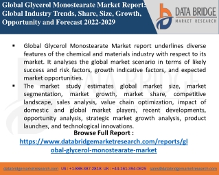 Glycerol Monostearate Market-Chemical Material