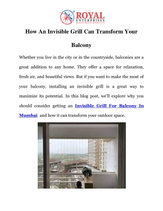 Invisible Grill For Balcony In Mumbai Call-7290096086