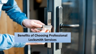 Benefits of Choosing Professional Locksmith Service