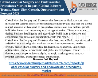 Vascular Surgery and Endovascular Procedures Market -Healthcare