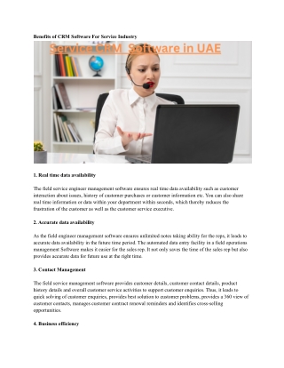 Service CRM  Software in UAE