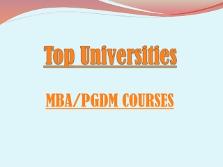 Top MBA or PGDM Universities and Colleges in India in 2023