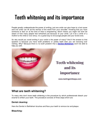 Teeth whitening and its importance