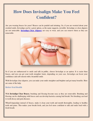 How Does Invisalign Make You Feel Confident?