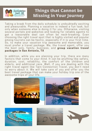 Group Vacation Travel Packages in San Antonio, TX