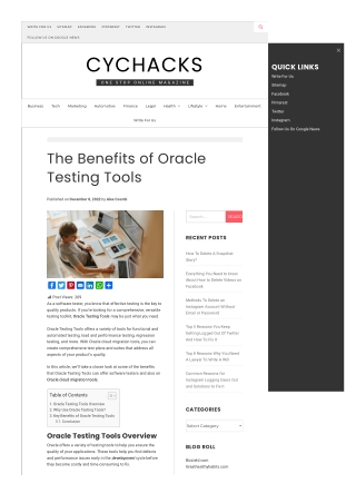 The Benefits of Oracle Testing Tools