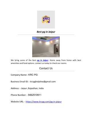 Best pg in Jaipur