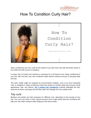 How To Condition Curly Hair