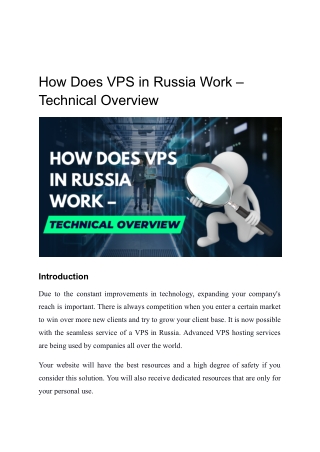 How Does VPS Russia Work – Technical Overview