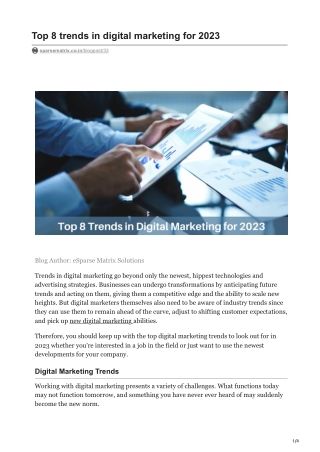 Top 8 trends in digital marketing for 2023