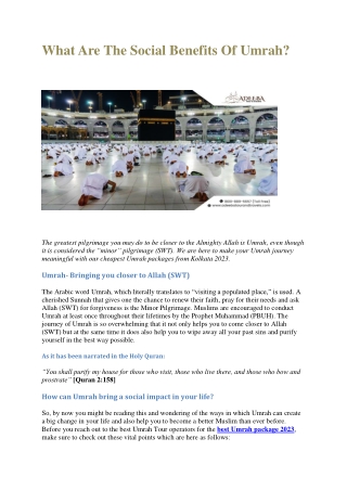 What Are The Social Benefits Of Umrah